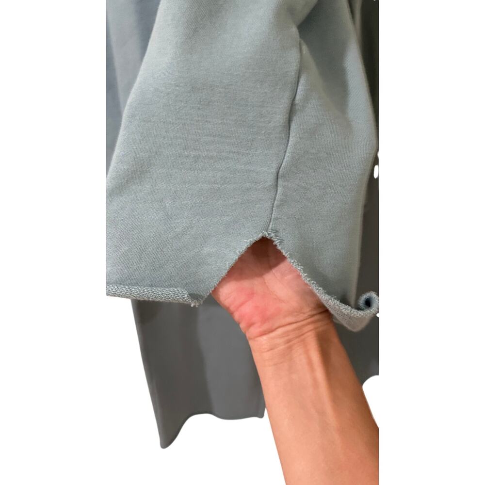 Cozy Earth Organic Cotton Pullover Wide-Leg Pant Set L Top XL Bottoms Sage Blue - Picture 11 of 14